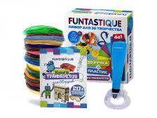 3D ручка Funtastique Cleo для мальчиков с подставкой + PLA-пластик 15 цветов и книжка с трафаретами SET-100604-BOYS