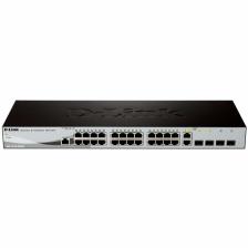 D-Link DES-1210-28/ME/B3B, WEB Smart III Switch with 24 10/100Base-TX + 2 Combo of 10/100/1000BASE-T/SFP + 2 SFP16K Mac address, 802.3x Flow Control, 802.3ad Link Aggregation, Port Mirroring, ONVIF