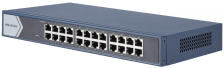 Коммутатор HIKVISION DS-3E0524-E(B) 24 RJ45 1000M (23й и 24й-Uplink порты); таблица MAC адресов на 8000 записей; пропускная способность 48Гб/с; VAC 22