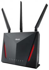 ASUS RT-AC86U Gamer // роутер 802.11b/g/n/ac, до 750 + 2167Мбит/c, 2,4 + 5 гГц, 3 антенны + 1 внутренняя, USB, GBT LAN ; 90IG0401-BN3000 RT-AC86U