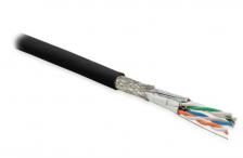 Кабель витая пара F/UTP 6а кат. 4 пары Hyperline SFTP4-C6A-S23-OUT-PE-BK-500 23AWG(0.57 мм), медь, одножильный (solid), внешний, PE, чёрный, уп/500м Кабель витая пара F/UTP 6а кат. 4 пары Hyperline SFTP4-C6A-S23-OUT-PE-BK-500 23AWG(0.57 мм), медь, одножильный (solid), внешний, PE, чёрный, уп/500м