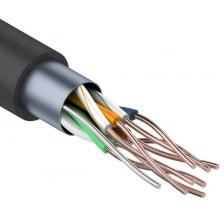 Кабель витая пара F/UTP 5e кат. 4 пары Rexant 01-0146 24AWG(0.50 мм), медь, одножильный (solid), внешний, PE, чёрный, уп/305м Кабель витая пара F/UTP 5e кат. 4 пары Rexant 01-0146 24AWG(0.50 мм), медь, одножильный (solid), внешний, PE, чёрный, уп/305м