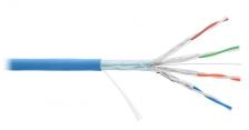 Кабель витая пара F/FTP 6a кат. 4 пары NIKOLAN NKL 4355C-IB 23AWG(0.56 мм), медь, одножильный (solid), внутренний, LSZH, нг(A)-HFLTx, голубой, уп/500м Кабель витая пара F/FTP 6a кат. 4 пары NIKOLAN NKL 4355C-IB 23AWG(0.56 мм), медь, одножильный (solid), внутренний, LSZH, нг(A)-HFLTx, голубой, уп/500м