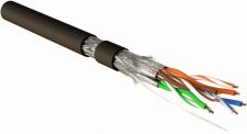 Кабель витая пара S/FTP 7A кат. 4 пары Hyperline SFTP4-C7A-S23-OUT-PE-BK-500 (23AWG), одножильный (solid), каждая пара в фольге, общий экран - оплетка Кабель витая пара S/FTP 7A кат. 4 пары Hyperline SFTP4-C7A-S23-OUT-PE-BK-500 (23AWG), одножильный (solid), каждая пара в фольге, общий экран - оплетка