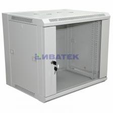 19" Настенный шкаф RexantPRO 12U 600x600x635 мм (ШxГxВ) - передняя дверь стекло, боковые стенки съемные (разобранный) RAL 7035