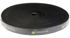 LANMASTER Хомут-липучка шириной 20 мм, 30 м, черный [LAN-VCM30M-BK]