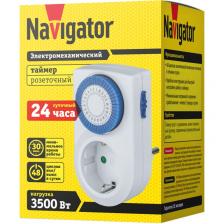 Таймер Navigator 61 557 NTR-A-S01-WH розет.электромех., цена за 1 шт.