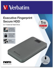 Внешний жесткий диск Verbatim EXECUTIVE FINGERPRINT SECURE HDD USB 3.2 GEN 1 USB-C 1TB Серый – фото 2