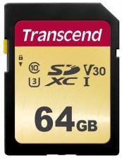 Карта памяти SDXC Transcend 64 Гб V30 TS64GSDC500S