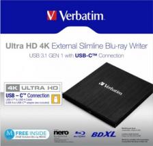 Привод внеш. Verbatim SLIMLINE BLU-RAY WRITER ULTRA HD 4K USB 3.1 GEN 1 USB-C – фото 3