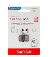 USB Flash накопитель 64GB SanDisk Ultra Dual Drive m3.0 (SDDD3-064G-G46) USB 3.0 + microUSB (OTG) Черный