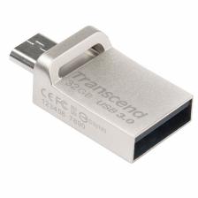 USB Flash накопитель 32GB Transcend JetFlash 880S (TS32GJF880S) USB 3.0 + microUSB (OTG) Серебристый USB Flash накопитель 32GB Transcend JetFlash 880S (TS32GJF880S) USB 3.0 + microUSB (OTG) Серебристый