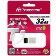 USB Flash накопитель 32GB Transcend JetFlash 880S (TS32GJF880S) USB 3.0 + microUSB (OTG) Серебристый – фото 1 USB Flash накопитель 32GB Transcend JetFlash 880S (TS32GJF880S) USB 3.0 + microUSB (OTG) Серебристый – фото 1