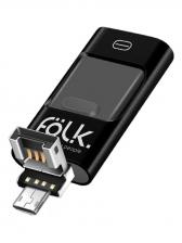 USB Флеш-накопитель FOLK DOBLE Flash 128 ГБ, черный – фото 1