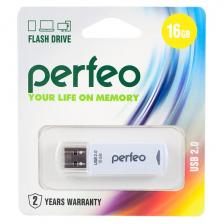 USB Flash PERFEO PF-C06W016 USB 16GB белый BL1