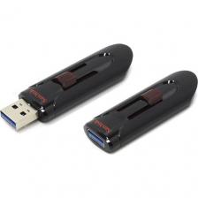 Флешка USB Sandisk Cruzer Glide 128ГБ, USB3.0, черный и красный [sdcz600-128g-g35]