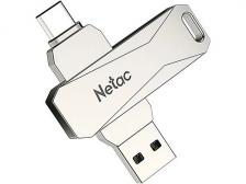 Флешка Netac U782C, 128Gb, USB 3.0/USB Type-C, Серебристый NT03U782C-128G-30PN Флешка Netac U782C, 128Gb, USB 3.0/USB Type-C, Серебристый NT03U782C-128G-30PN
