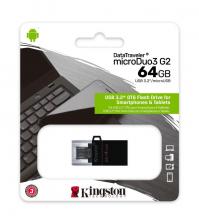 Флешка Kingston 64Gb DataTraveler microDuo 3.0 G2 (DTDUO3G2/64GB) USB 3.0 черный
