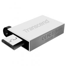 USB Flash накопитель 32GB Transcend JetFlash 380S (TS32GJF380S) USB 2.0 + microUSB (OTG) Серебристый – фото 1
