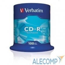 Диск CD-R Verbatim 700Mb 52x, 100 шт., Extra Protection, Spindle (43411)