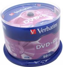 Диск DVD+R Verbatim 4.7 Gb, 16x, Cake Box (50), (50/200) {43550}