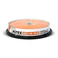 Диск DVD+R Mirex 4.7 ГБ 16x cake box UL130013A1L (10 штук в упаковке)