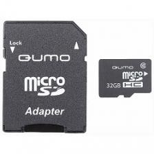 Карта памяти Micro SecureDigital 32Gb QUMO QM32GMICSDHC10U1 MicroSDHC Class 10 UHS-I, SD adapter