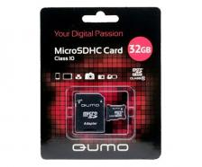 MicroSDHC 32GB QUMO Сlass 10 UHS-I ,3.0 с адаптером SD