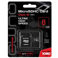 MicroSDHC 8GB QUMO Сlass 10 с адаптером SD