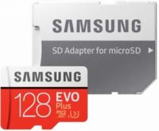 Карта памяти microSDHC UHS-I U3 SAMSUNG EVO PLUS на 128 ГБ с переходником SD