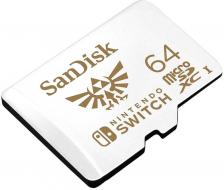 Флеш карта microSD 64GB SanDisk microSDXC Class 10 UHS-I A1 C10 V30 U3 for Nintendo Switch 100MB/s (SDSQXAO-064G-GN3ZN)