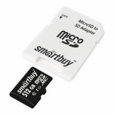 micro SDXC карта памяти Smartbuy 512GB Class10 UHS (с адаптером SD), цена за 1 шт