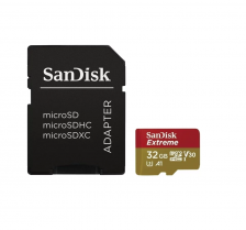 Карта памяти SanDisk Extreme MicroSDHC 32GB Class 10 UHS Class 3 V30 A1 (100 Mb/s) + SD Adapter