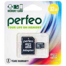 Носитель информации PERFEO microSD 32GB High-Capacity (Class 10) с адаптером BL1 – фото 1
