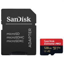 Карта памяти SanDisk Extreme microSDXC 128GB ExtremePro UHS-I U3 V30 + SD Adapter