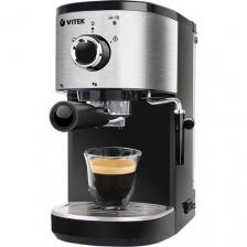 Кофеварка Vitek VT-1501, рожковая, черный / серебристый