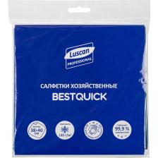 Салфетки хозяйственные Luscan Professional BESTQUICK микроволокно 38х40 см 140 г/кв.м синие (5 штук в упаковке)