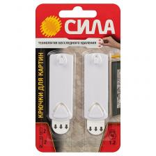 SCH-P120-W2 Крючки СИЛА SCH-P120-W2 для картин с технологией бесследного удаления 2 шт 2 полоски до 1,2 кг белый, цена за 1 шт