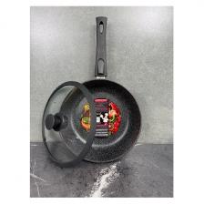 Сковорода с крышкой и съемной ручкой Panairo Harfe Black, 24 см (HA-24-G-Srus-K.sill)