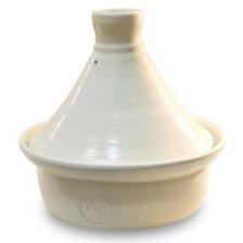 Тажин (от 1 до 2,5 л). Таджин керамический жаростойкий Белый Алжир без ручек, с глазурью (22 см, 1 л)