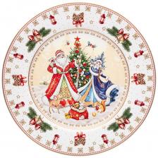 Тарелка обеденная Дед Мороз и снегурочка Lefard Размер: 26 см A321519