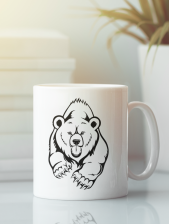 Aksisur Кружка с изображением Медведь, Медвежонок (Bear) белая 005