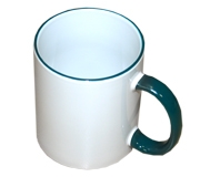 Кружка для сублимации Bulros белая с зелёной ручкой и ободком (36 шт) TP-R-cup-GrGI-___-036-Wi