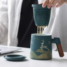 Фарфоровая чашка для чая с керамическим фильтром Xiaomi Zesee Selected Ceramic Tea Cup Black Applications – фото 3