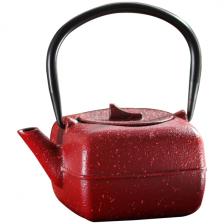 Чайник с ситом СИМАЛЕНД "Мрамор", 600 мл, красный (6997537)