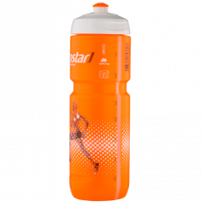 Бутылочки 750 мл ISOSTAR Спортивная бутылочка Isostar 800 мл Оранжевая с белой крышкой 800 мл, Оранжево-белый бегун – фото 1