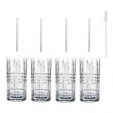 Набор стаканов и трубочек, 4 комплекта, 445 мл, 103144, Nachtmann