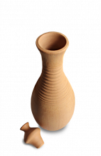 Глиняный кувшин для вина без молочения с узким горлышком с пробкой, 0,9 л – фото 1