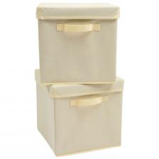 Набор складных коробок для хранения Home One 30х30х30 см, 2 шт, бежевый (385548)