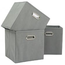 Набор складных коробок для хранения Home One 30х30х30 см, 3 шт, серый (385555)